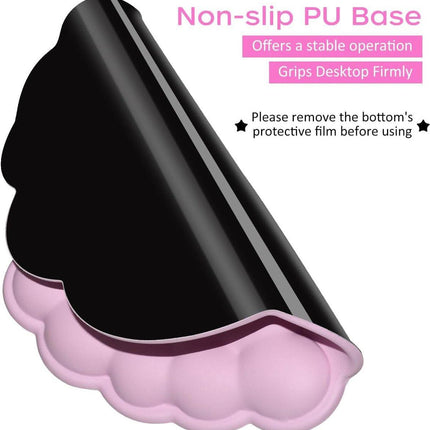 Mouse Pad - Mouse Pad with Wrist Rest - Ergonomic Mouse Pad - Mouse Pad with Leather Surface, Suitable for Computers, Laptops, Office, Home and Travel, with Non-Slip Bottom - Pink.
