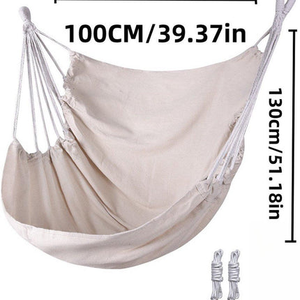Hanging Chair - Portable Hammock - Comfortable Patio Chair - Suitable for Indoor and Outdoor Use - Maximum Load Capacity 100kg（White, without cushion）.