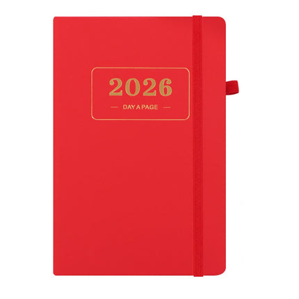 2026 Daily Planner – 2026 Adult Agenda – 1 Day on 1 Page – 365 Day Planner & Notebook – 14.0*20.8cm – Red.