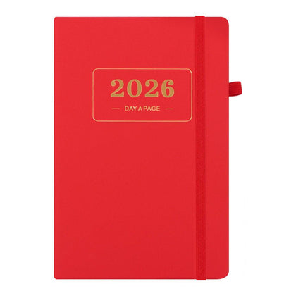 2026 Daily Planner – 2026 Adult Agenda – 1 Day on 1 Page – 365 Day Planner & Notebook – 14.0*20.8cm – Red.