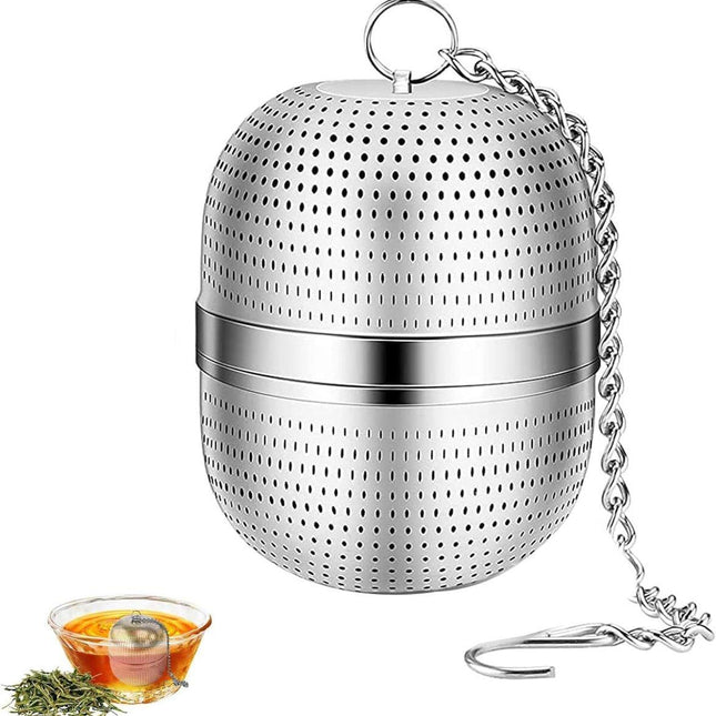 Tea strainer made of stainless steel - Tea filter - Tea strainer made of stainless steel 304 - with chain - Suitable for teacups / teapots / kettles.