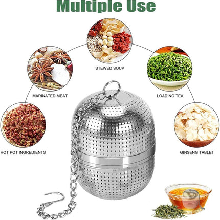 Tea strainer made of stainless steel - Tea filter - Tea strainer made of stainless steel 304 - with chain - Suitable for teacups / teapots / kettles.