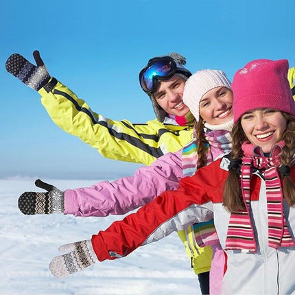 Gloves - Pack of 3 pairs - winter gloves - men's gloves - women's gloves - Knitted imitations - Suitable for cold winter weather (style C).
