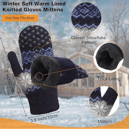 Gloves - Pack of 3 pairs - winter gloves - men's gloves - women's gloves - Knitted imitations - Suitable for cold winter weather (style C).
