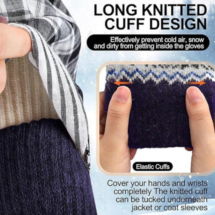 Gloves - Pack of 3 pairs - winter gloves - men's gloves - women's gloves - Knitted imitations - Suitable for cold winter weather (style C).