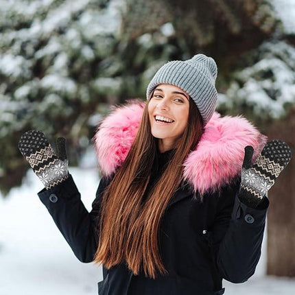 Gloves - Pack of 3 pairs - winter gloves - men's gloves - women's gloves - Knitted imitations - Suitable for cold winter weather (style C).