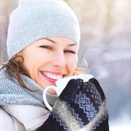 Gloves - Pack of 3 pairs - winter gloves - men's gloves - women's gloves - Knitted imitations - Suitable for cold winter weather (style C).