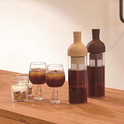 Cold Brew Coffee Pot - 1000 ml Glass Carafe with Infuser - For Iced Coffee & Iced Tea - Easy to Fill and Clean - Khaki.