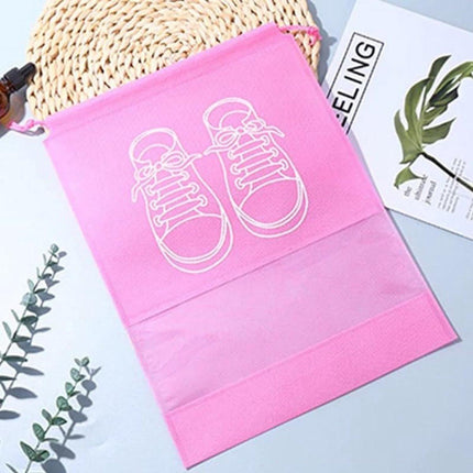 Shoe Bags - Pack of 5 - Shoe Bag - Travel and Storage Bag - Water-Repellent - Travel Organizer - Pink (36*26.5 cm).