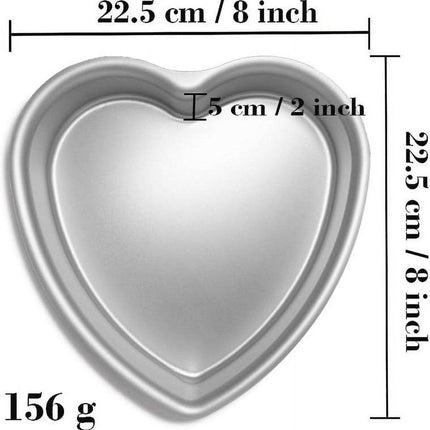 Heart-shaped baking tins - Aluminum baking tins - Valentine's Day, weddings, birthdays, etc. (Set of 3 heart-shaped baking tins, 20 x 5 cm).