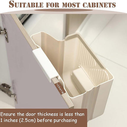 Waste Bin - Hanging Waste Bin - Foldable Waste Bin - Capacity: 7 Liters - Space-Saving Design - Suitable for Kitchens, Cabinet Doors, Bathrooms, Campers, Cars and Camping (Gray).