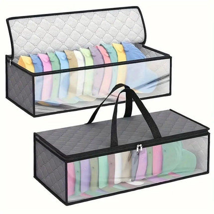 Cap Storage Bag | Set of 2 Storage Bag / Storage Sleeve - for baseball caps and other caps | Cap Organizer with 2 Handles for Closet | Moisture Protection - Gray.
