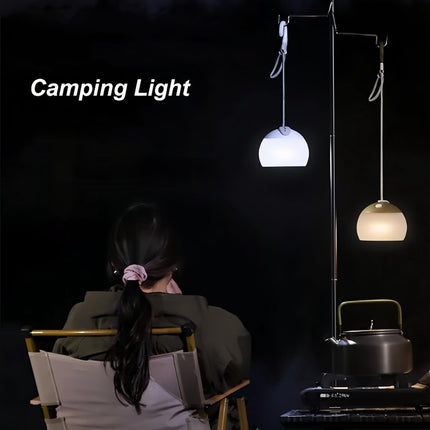 Night Light - Outdoor Camping Lamp - Atmospheric Decorative Lighting - Round Camping Lamp - 3 Brightness Levels - Hook Mount - Suitable for emergencies, tents, fishing, and other occasions. (Green).