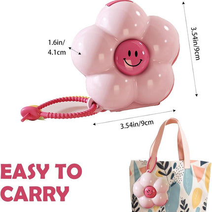 Mini Pill Box - Portable Jewelry Box - Flower-Shaped Storage Box - For storing small accessories - Suitable for boys and girls (Pink).