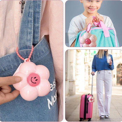 Mini Pill Box - Portable Jewelry Box - Flower-Shaped Storage Box - For storing small accessories - Suitable for boys and girls (Pink).