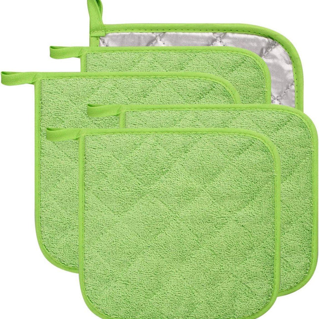 Placemat - Set of 5 Insulation Mats for the Kitchen - Heat Resistant Insulation Mats - Large Coasters for Daily Cooking and Baking (Dimensions: 6.5 x 6.5 Inches, Color: Light Green).