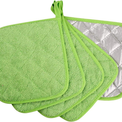 Placemat - Set of 5 Insulation Mats for the Kitchen - Heat Resistant Insulation Mats - Large Coasters for Daily Cooking and Baking (Dimensions: 6.5 x 6.5 Inches, Color: Light Green).