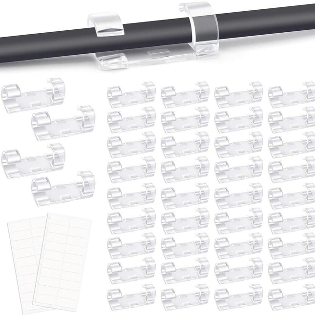 Transparent Cable Clips Self-Adhesive – Cable Organizer – 120 pieces – Cable Tray – Cable Ties – Cable Lock – Desk Organizers – Organizer – Cable Trays – Cable Management – Clips – Ties.