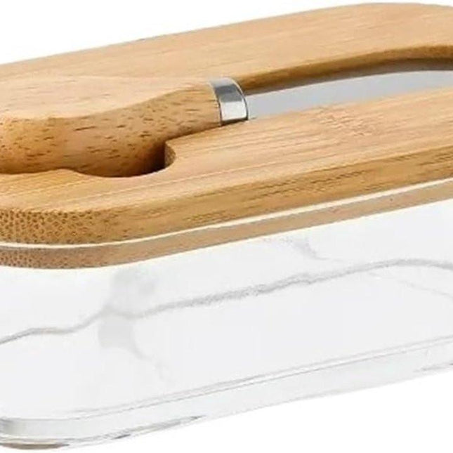 Airtight Containers - Airtight Containers with Butter - Airtight Containers with Cheese - With Butter Knife - Unbreakable Glass Food Containers - With Silicone Sealing Ring - Kitchen Butter Container (Type A).
