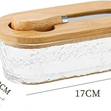 Airtight Containers - Airtight Containers with Butter - Airtight Containers with Cheese - With Butter Knife - Unbreakable Glass Food Containers - With Silicone Sealing Ring - Kitchen Butter Container (Type A).