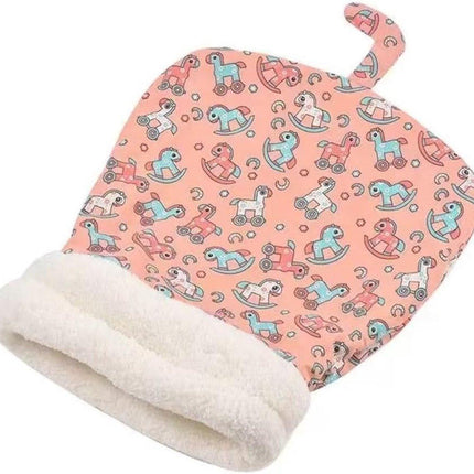 Cat Bed - Pet Sleeping Bag - Warm Pet Bed - Winter Cat House - Suitable for Indoor Use - Comfortable and Sheltered - Give Your Pet a Warm Hideaway (Pink, One Size).