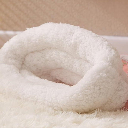 Cat Bed - Pet Sleeping Bag - Warm Pet Bed - Winter Cat House - Suitable for Indoor Use - Comfortable and Sheltered - Give Your Pet a Warm Hideaway (Pink, One Size).