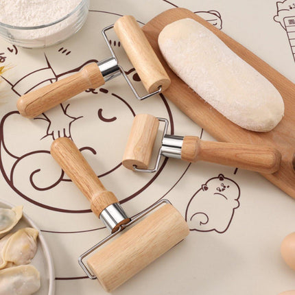 Dough Rolling Machine - Double-Sided Wooden Dough Rolling Machine - Three-Piece Set - Hand Baking Utensils - Smooth Non-Stick Coating - Suitable for Baking Dough, Fudge, Pizza, Cookies, Bread.