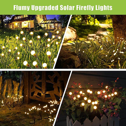 LED Solar Lights - Outdoor Lighting - Solar Garden Lighting - Mood Lighting - LED Solar Garden Lights - Firefly Design - 12 Flower Pots x 2 - Waterproof, Suitable for Outdoor Use - Ideal for Decorating Patio Paths - Warm Tones.