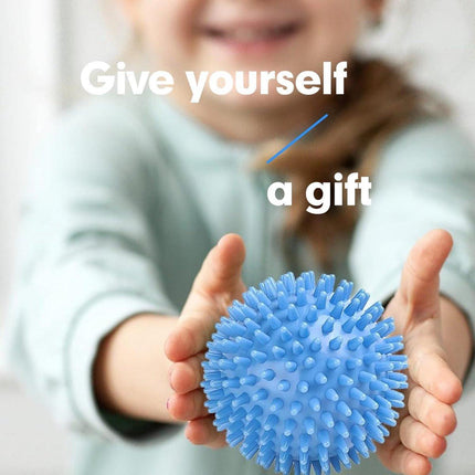 Massage Balls - (Pack of 3) - Trigger Point Massage Balls - Massage Balls with Soothing Points - Pointed Balls - Hedgehog Balls - Trigger Point Exercise Balls - For massaging leg, shoulder, hip and foot muscles (Blue/Black 7.5 cm).