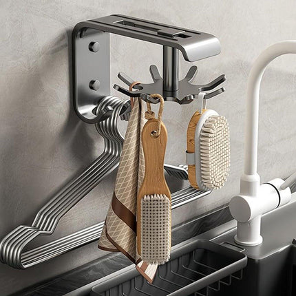 Kitchen Utensils - 2-Piece Hook - Cabinet Hook - Room Hook - Storage - Kitchen Storage - Suitable for Bathroom/Balcony/Bedroom/Knives/Tools/Towels (Black).