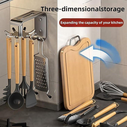 Kitchen Utensils - 2-Piece Hook - Cabinet Hook - Room Hook - Storage - Kitchen Storage - Suitable for Bathroom/Balcony/Bedroom/Knives/Tools/Towels (Black).