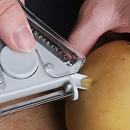 Peeler - 3-in-1 Peeler - Ergonomic - Can be used for peeling, grating and slicing - Blue.