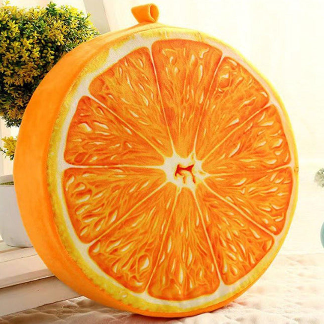 Round decorative cushion - soft filled cushion - play cushion - 40 cm - orange - suitable for sofas, chairs, floors, armchairs.