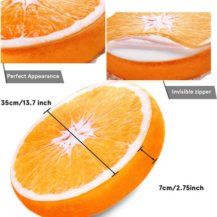 Round decorative cushion - soft filled cushion - play cushion - 40 cm - orange - suitable for sofas, chairs, floors, armchairs.