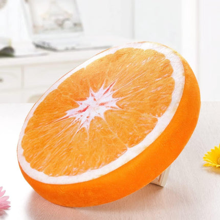 Round decorative cushion - soft filled cushion - play cushion - 40 cm - orange - suitable for sofas, chairs, floors, armchairs.