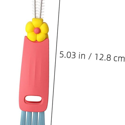 Brush - 3-piece set - Multifunctional cleaning brush - With soft bristles - Suitable for glass lids and bottle caps - Ideal for small spaces and cup accessories.