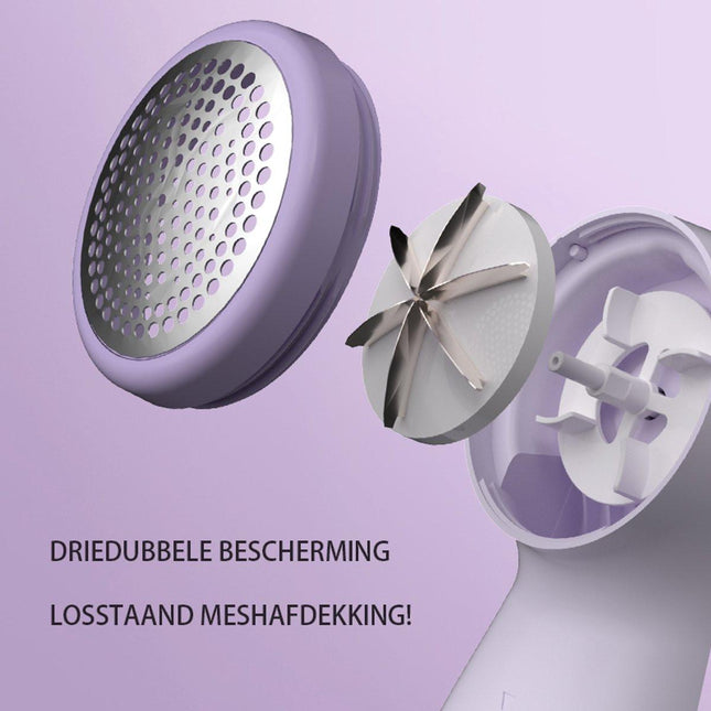 Rechargeable Lint Remover with Display - Lint Remover - Suction and Shave Function - Lint Remover - Type-C Charging - 3 Working Modes & 6-Blade System - Beige.