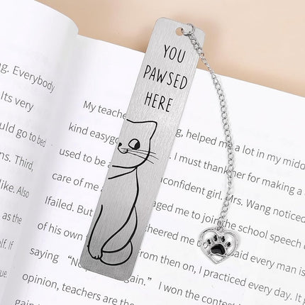 Bookmarks - Set of 2 - Cat Bookmarks - Cute Bookmarks - Bookmark Gifts for Book Lovers - Reading Bookmarks - Gifts for Boys, Girls, Kids & Friends - Cool School Supplies & Reading Gift - Stainless Steel.