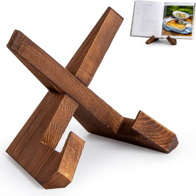 Recipe Rack - Wooden Recipe Shelf - Cookbook Rack - Multifunctional Display Rack - Kitchen Decoration - Brown.