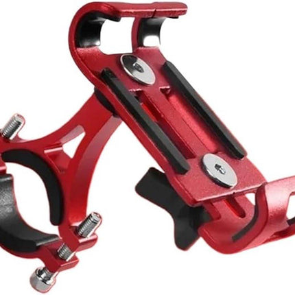 Phone holder for bicycle and motorcycle - Universal phone holder - 360° rotatable and tiltable - Bicycle accessories - Red.