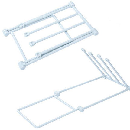 Storage Rack (Set of 2) - Kitchen Storage Rack - Space-Saving - Folding Rack - With 4 Supports, Corrosion-Resistant, Suitable for Storing Dishcloths, Cups and Baby Bottles - PP Material (Blue).