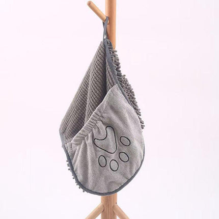 Dog Towel - Quick-drying dog towel - Super absorbent dog towel - Bath towel for dogs - Comfortable paw pockets - Suitable for indoor and outdoor use - Durable material - Machine washable (Gray, 62 x 25 cm).
