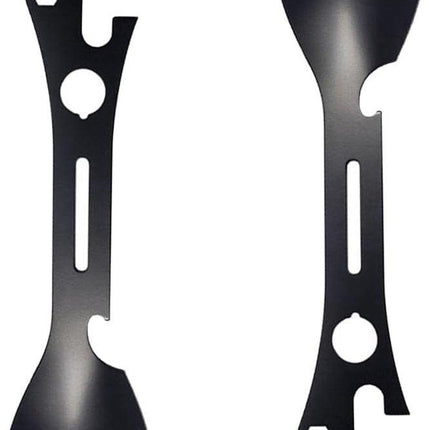 Stainless Steel Spoon and Fork - 10-in-1 Multitool - Works as a combination spoon, fork, knife, bottle opener and wrench - Ideal for picnics, travel, backpacking, hiking and fishing - Black.