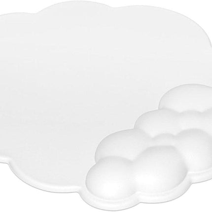 Mouse Pad - Mouse Pad with Wrist Rest - Ergonomic Mouse Pad - Mouse Pad with Leather Surface, Suitable for Computers, Laptops, Office, Home and Travel, with Non-Slip Bottom - White.