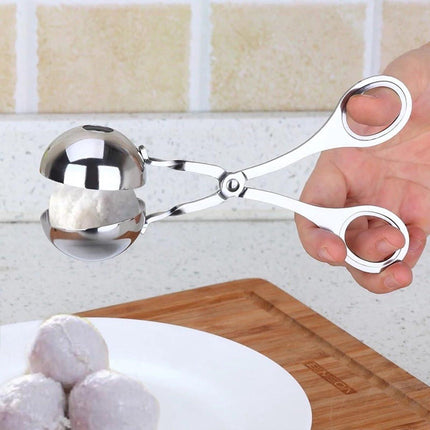 Stainless Steel Meatball Clamps - Pack of 2 - 304 Stainless Steel Meatball Clamps - Meatball Making Tools - Fish Ball Clamps - Round Rice Ball Maker.
