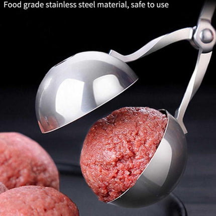 Stainless Steel Meatball Clamps - Pack of 2 - 304 Stainless Steel Meatball Clamps - Meatball Making Tools - Fish Ball Clamps - Round Rice Ball Maker.