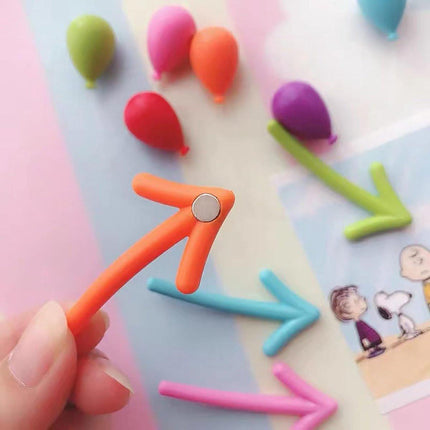 3D Arrow-Shaped Magnetic Notes - Fridge Magnets - 12-Piece Set for Whiteboard & Fridge - 2 Pieces in Each Color.