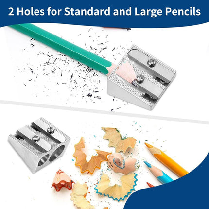 Set of 3 Metal Pencil Sharpeners - Suitable for Children - Colored Pencils - Cosmetics - Lip Liner and Eyeliner - Home - School & Office Supplies.