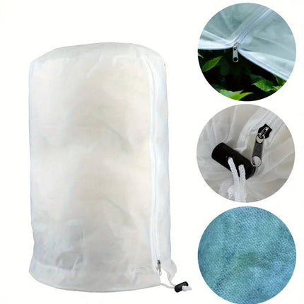 Plant Protection Bag - Reusable Plant Protection Bag with Drawstring - Garden Protection Bag - Frost Protection - Cold Protection - Winter - White - L-120x180cm.