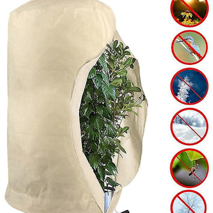Plant Protection Bag - Reusable Plant Protection Bag with Drawstring - Garden Protection Bag - Frost Protection - Cold Protection - Winter - White - L-120x180cm.